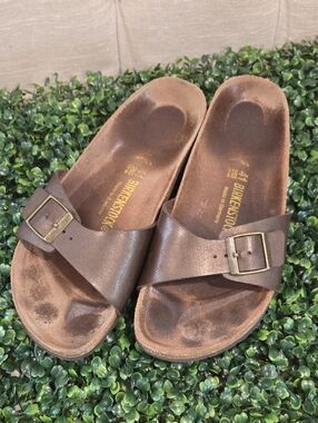 Birkenstock Madrid Single Strap Leather Sandals - Brown